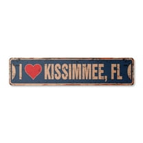 I LOVE KISSIMMEE FLORIDA Vintage Plastic Street Sign fl city state us wall road décor gift | Indoor/Outdoor | 24" Wide