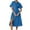 Blue, variant on THDHVS Summer Dresses for Women 2025,Plus Size Dresses,Women Solid Button Front Pleated Shirt Maxi Dress Summer Short Sleeve Collar Casual Long Exquise Shirt Dress Green XL