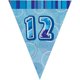 thumbnail image 1 of Unique Party - Banderines Diseño Purpurinas de Aluminios 12 Cumpleaños (Azul), 1 of 2