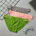 thumbnail image 3 of ESBRO Men's Underpants Rib Low Rise Briefs, Pink Green and Grey, 3-Pack, Size XL, 3 of 6