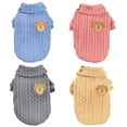 thumbnail image 4 of Button Wavy Knit dog sweater autumn and winter clothes Teddy kittens Pomeranian small dogs Schnauzer pet clothes ShopWise Round, 4 of 10