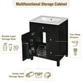 thumbnail image 4 of ENSHUI 24-Inch Bathroom Vanity with Ceramic Sink, 1 Soft Close Door, 2 Soft Close Drawers, Black, 4 of 11