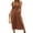 Light Brown, variant on Women's Dressess Short Sleeve V Neck Short Dress High Waist Ruffle Swing Knee Length Dress With Pockets Slim Fit Party Dresses Army Green L