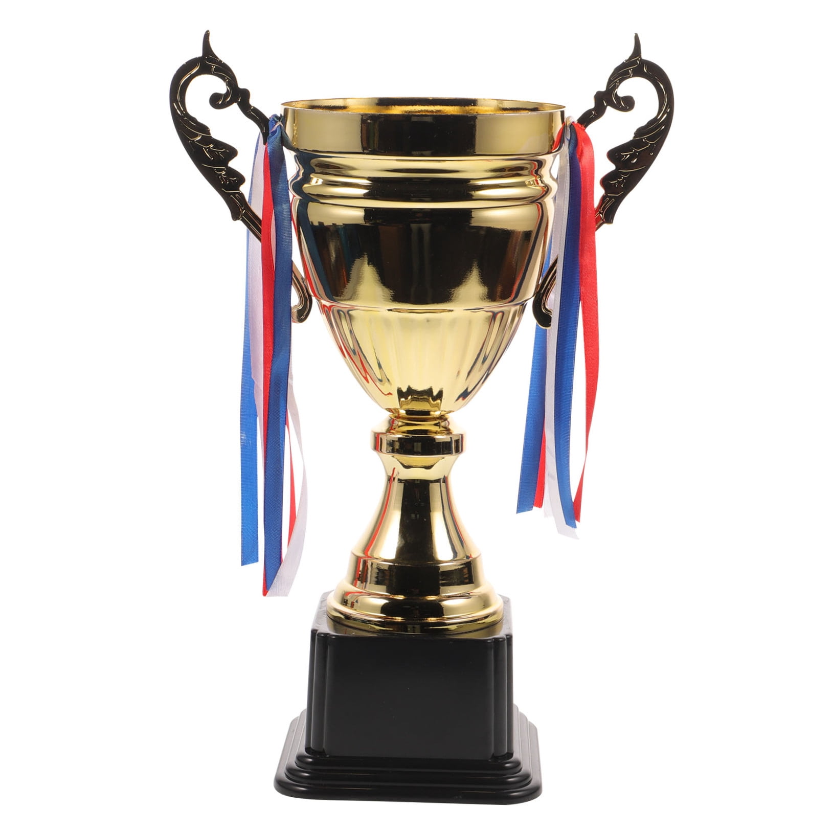 WEUVEB 1Pc Golden Metal Game Trophy with Black Base for Sports Competition and Sports Match Awards