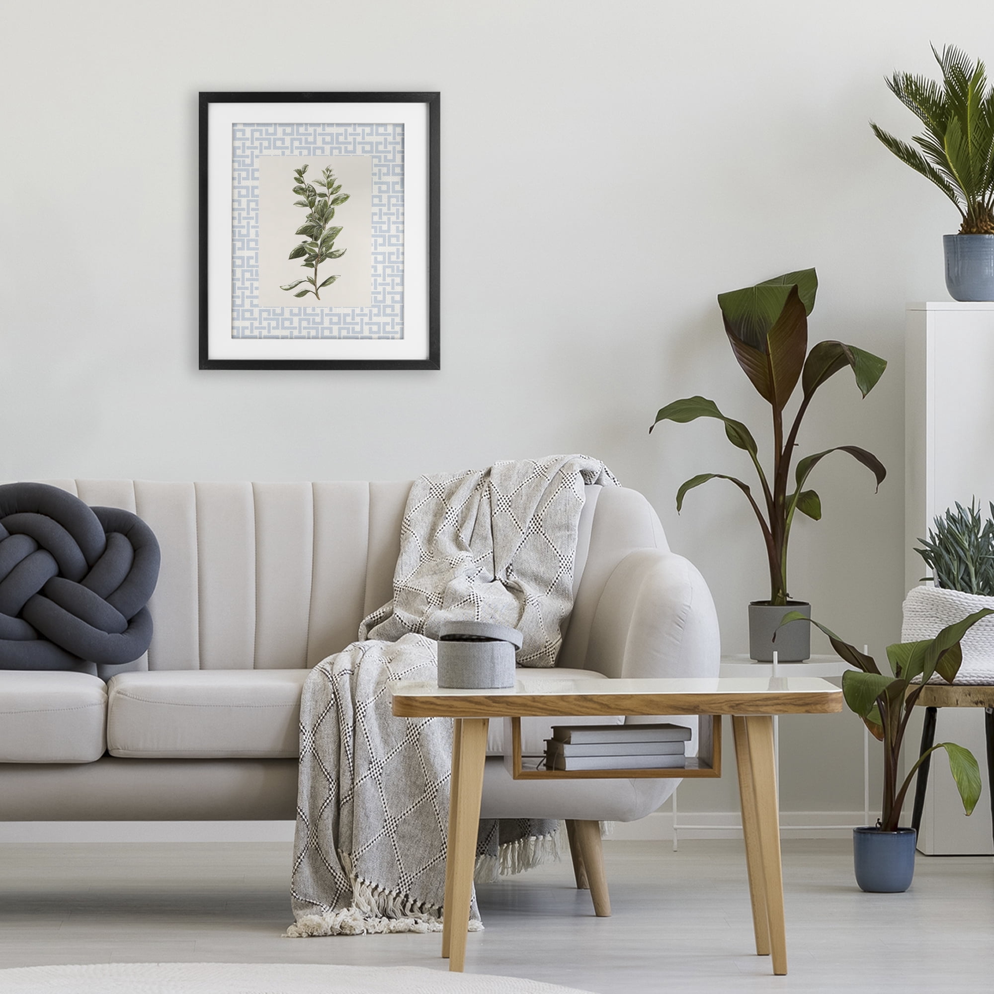 Stupell Industries Fresh Herb on Geometric Black Framed Print Under Glass, design by Diannart