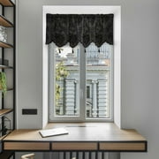 GFHFHITJ Short White/Balck Sheer Curtains,Balance Light & Privacy Clip Texture Small Window Curtain for Bedroom,Rod Pockets Basement/Living Room/Kitchen Drapes, 52X18 Inch