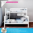 thumbnail image 2 of Max & Lily Bunk Bed Twin over Full Size, Solid Wood Bunk Beds with Ladder for Kids, 2 of 13