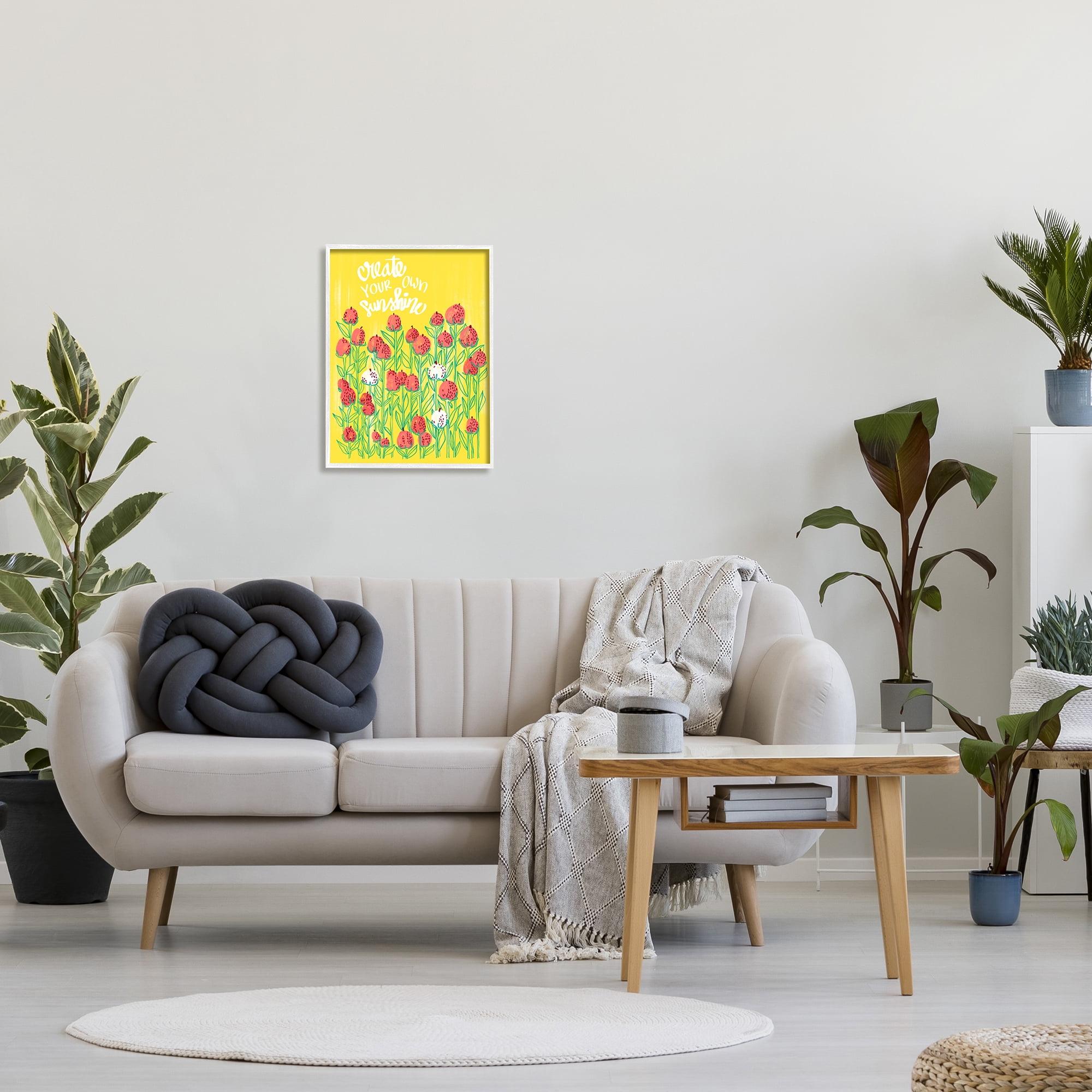 Stupell Industries Create Your Sunshine Floral Botanical & Floral Painting White Framed Art Print Wall Art, 16 x 20
