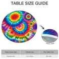 thumbnail image 6 of Colorful Rainbow Tie Dye Spiral Pattern Round Fitted Tablecloth with Elastic Edge,Dining Table Cover Waterproof,Outdoor Round Tablecloth for Camping,Dining,Indoor and Outdoor, 6 of 7