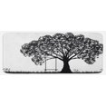 thumbnail image 1 of Tree Kitchen Mat, Tree Silhouette with Swing Illustration Flowersnd Grass Monochrome Pattern, Plush Decorative Kitchen Mat with Non Slip Backing, 47" X 19", Black and White, by Ambesonne, 1 of 1