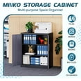 thumbnail image 4 of MIIIKO Metal Storage Cabinet with Locking Doors, Black Grey Lockable Steel Cabinets with 2 Doors and 2 Shelves for Home, Garage, Pantry Workshop Warehouse, 4 of 6