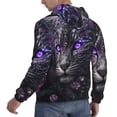 thumbnail image 6 of Balery Purple-Eyed Floral Leopard Pattern Mens Hoodie Kangaroo Pocket Hoodie Pullover Hooded Sweatshirt Ideal for Daily Wear Travel and Home-Medium, 6 of 7