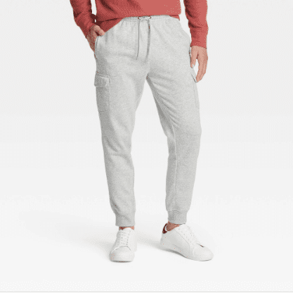 Mens Fleece Cargo Jogger Pants - Goodfellow & Co Gray XS