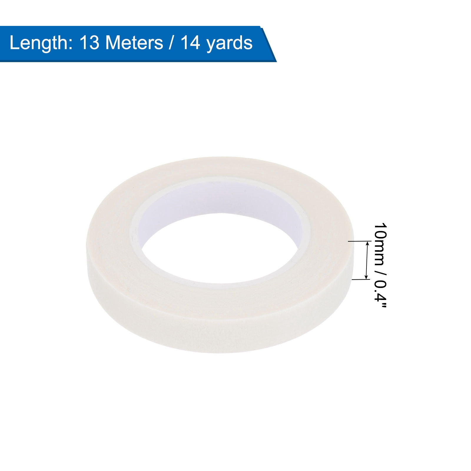 Uxcell 4Pcs 0.4 inch Wide 14 Yards White Masking Tape Painters Tape Rolls for Home Office