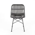 thumbnail image 6 of GDFSTUDIO Jessie Outdoor Wicker Dining Chairs (Set of 2), Gray and Black, 6 of 10
