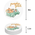 thumbnail image 1 of ZHANZZK Watercolor Green Truck and Pumpkin Happy Thanksgiving Set of 8 Round Coaster for Drinks, Absorbent Ceramic Stone Coasters Cup Mat with Cork Base for Home Kitchen Room Coffee Table Bar Decor, 1 of 6