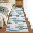thumbnail image 6 of Washable Runner Rug 2x6 Modern Entryway Rug Tartan Plaid Non Slip Kitchen Rugs Rustic Bedroom Area Rug Hallway Runners Soft Carpet Bath Mat Stain Resistant Throw Rugs for Laundry 2'x6' Blue, 6 of 6
