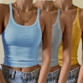 thumbnail image 2 of fatyb Women's 3 Pack Ribbed Tank Tops Scoop Neck Spaghetti Strap Cami Shirts Slim Crop Going out Shirts, 2 of 6
