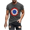 thumbnail image 3 of UVEASISHA USA Independence Day T-shirts for Men Short Sleeve American Flag Sunflower Graphic Tee 4th of July Patriotic T Shirts Dark Gray XXXXXL, 3 of 6