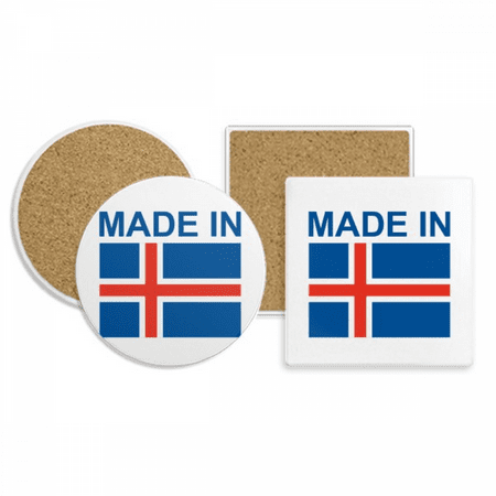 

Iceland Country Love Coaster Cup Mug Holder Absorbent Stone Cork Base Set