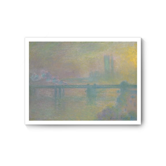 Monet Canvas Prints Wall Art, Charing Cross Bridge - London, Claude Monet Famous Paintings Reproduction, Monet Classic Art Poster Prints