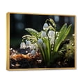 thumbnail image 2 of Designart "White Green Snowdrops landscape II" Floral Floater Framed Canvas Wall Art, 2 of 7