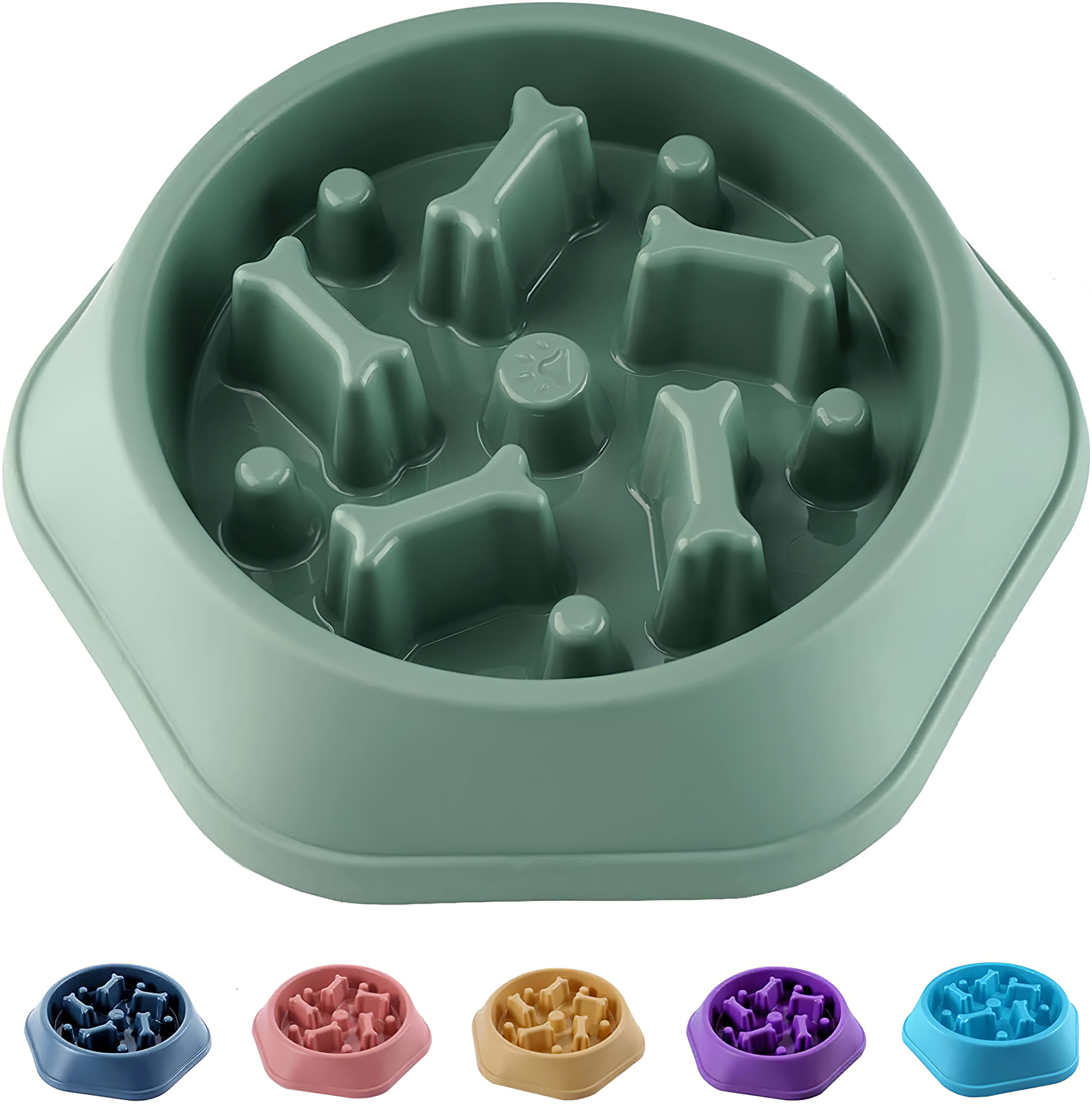 Slow Feeder Dog Bowl Agooga Anti Gulping Healthy Eating Interactive