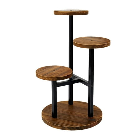 jicheng 3 Tiers Corner Plant Stand Display Rack Floor Standing Multipurpose Simple Plant Holder for Patio Living Room Farmhouse Hotel