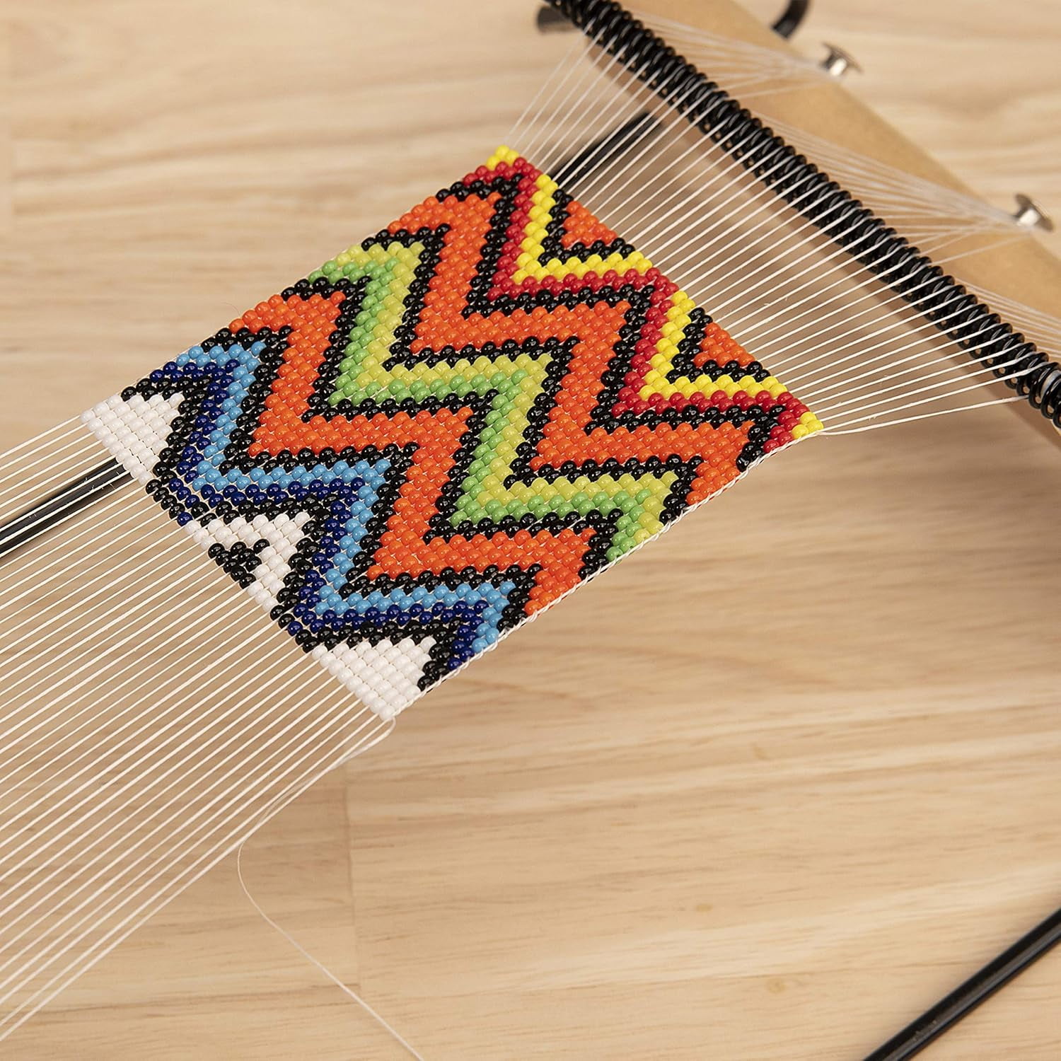 The Beadsmith Extra Wide Metal Bead Loom Kit, Includes Extra Wide Loom (14.5" x 6" x 8.5"), Thread, Needles, and 36 Grams Glass Beads for Bracelets, Necklaces, Belts, and More