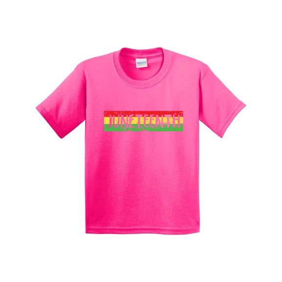 Inktastic Juneteenth Banner in Red Yellow and Green Youth T-Shirt