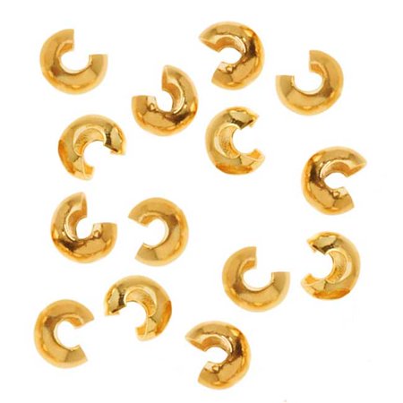 - Bright Gold Tone Crimp Bead Covers 3mm (144)