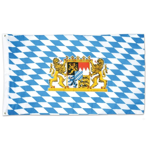 Party Central Club Pack of 12 White and Light Blue Bavarian Flag Party Decors 5'