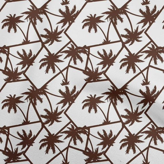 oneOone Cotton Poplin Brown Fabric Tropical Leaf Craft Projects Decor Fabric Printed By The Yard 42 Inch Wide-3C