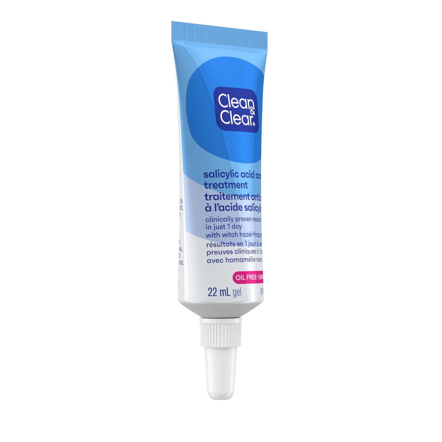 Clean & Clear Gel de Traitement contre l'Acné avec 2 % d'Acide Salicylique, Traitement Antiacné Topique Sans Huile avec Hamamélis pour des Résultats Cliniquement Prouvés en 1 Jour, Sans Parfum