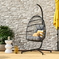 thumbnail image 2 of Fauteuil Oeuf Suspendu en Rotin et Acier Ember avec Coussins, 2 of 7