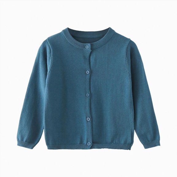 CAICJ98 Infant Baby Boy Girl Cardigan Long Sleeve Casual Knit Newborn Sweaters for Toddlers Jacket Kids Fall Winter Clothes Sky Blue,3-4 Years