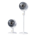 thumbnail image 2 of USB Charging Quiet Floor Fan, White Oscillating Standing Cooling Fan, Low Noise Adjustable Air Circulator, Portable Rechargeable Fan for Bedroom, Study, Office And Indoor Summer Ventilation, 2 of 19