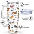 thumbnail image 3 of Stylish Dog Pattern Travel Mug - 40oz Leakproof Tumbler with Straw & Handle - Ideal Gift for Women Who Love Puppies, 3 of 7