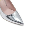 thumbnail image 4 of Zhabtuc Women's Classic Slip On High Heels Sexy Pointed Toe Pumps Stiletto Pumps Party Dress Shoes Silver Size 9, 4 of 6