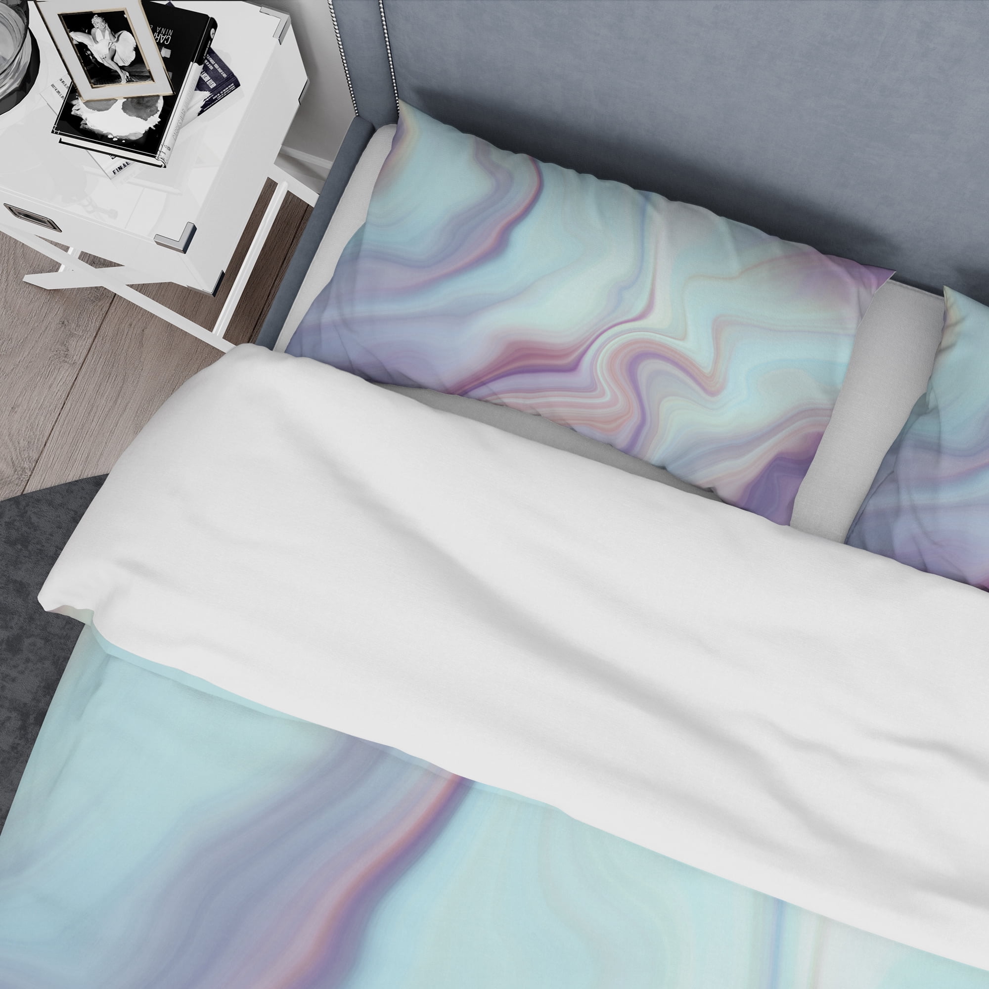 Designart 'Marbled Liquid Agate Colours' Modern & Contemporary Duvet Cover Set