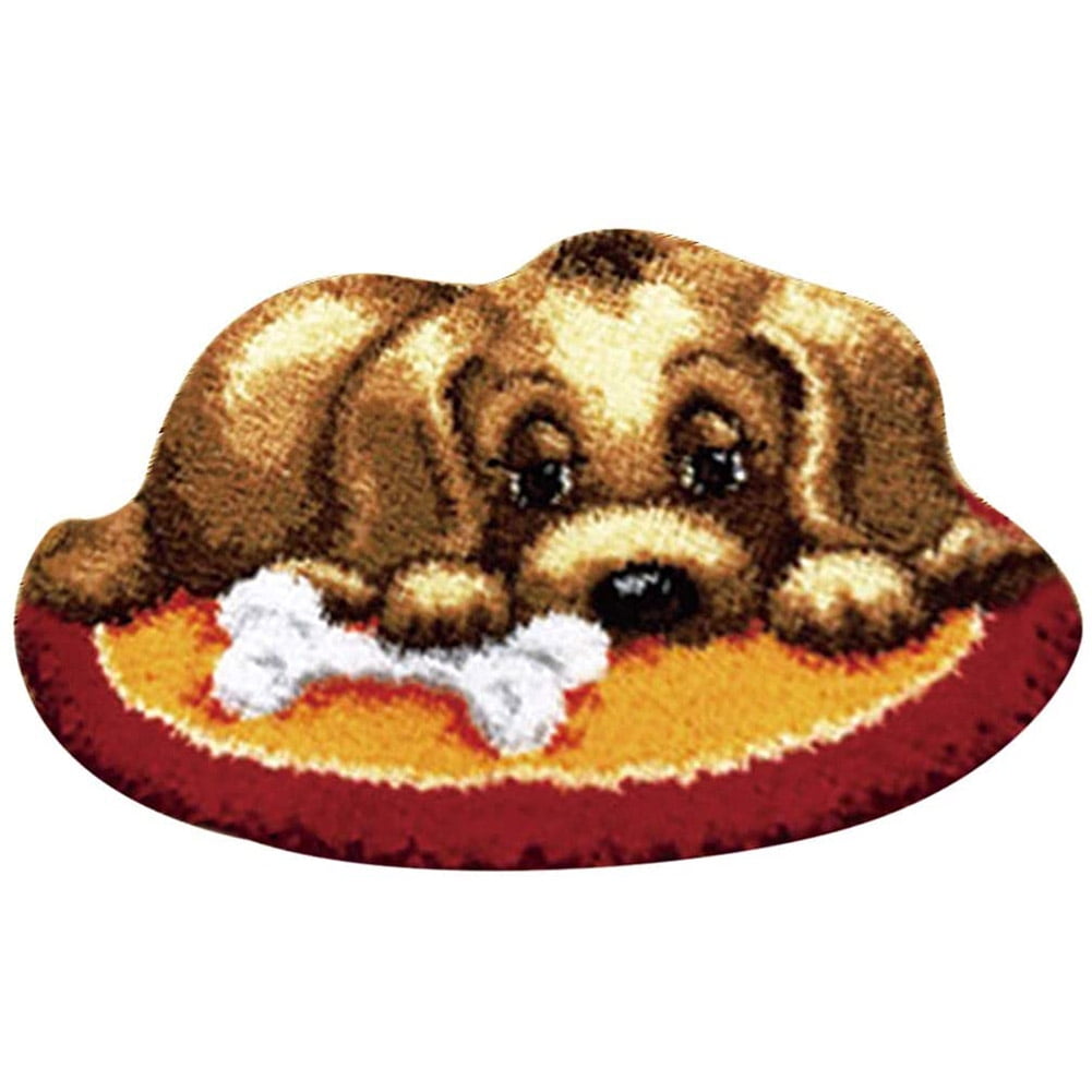 Latch Hook Rug Making DIY Tools Kit for Home Decor Dog Teddy Bear On