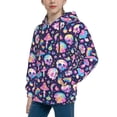 thumbnail image 2 of Haiem mushroom colorful Skull star Pattern Boys Hoodie, Youth Pullover Hooded Sweatshirt, Kangaroo Pocket Hoodie for Kids Girls -Medium, 2 of 6