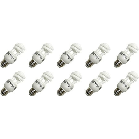 

(case of 10) GE 42171 T3 Spiral CFL Self-Ballasted Medium Screw (E26) Base 40 watt Equivalent Cool White 520 lumens Compact Fluorescent Light Bulb