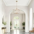 thumbnail image 3 of LNC 4-Light Matte Gold and White Modern Cage Chandelier for Kitchen Island, 3 of 16