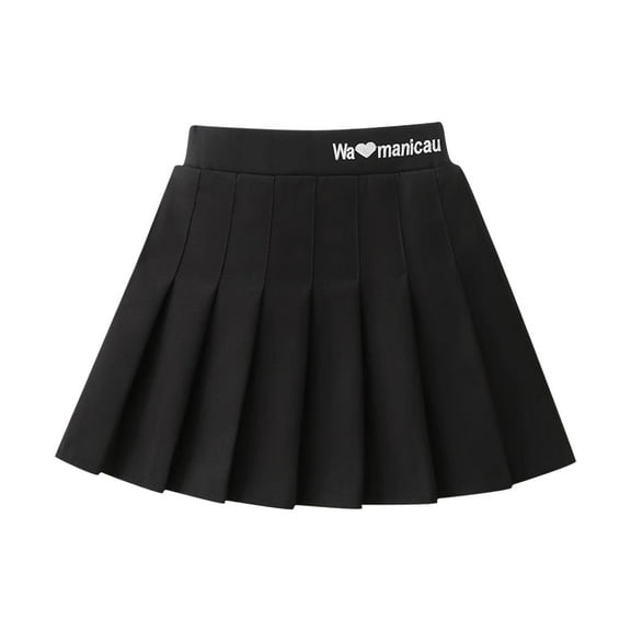 Cheer Skirts for Girls White Girls' Uniform Pleated Skort, Kids Adjustable Waist Pleated Cute Mini Skirt Built in Shorts Tulles Skirt for Girls Black 8Y