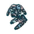 thumbnail image 2 of Bagilaanoe 2PCS Toddler Baby Boy Long Pants Set Print Long Sleeve Sweatshirt Tops + Drawstring Sweatpants 6M 12M 18M 24M 3T 4T Kids Casual Sweatsuits, 2 of 9