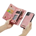 thumbnail image 3 of Case for iPhone 11 Pro Wallet Cover Trifold with Strong Magnetic Detachable Card Holder TPU PC Handmade Leather Zipper, 3 of 5