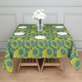 thumbnail image 3 of Blue Yellow Sunflower Pattern Square Tablecloth,Waterproof Square Table Cover,Wipeable Spillproof Washable Table Cover for Home Kitchen Party Decor 60"x60"(152x152cm), 3 of 6