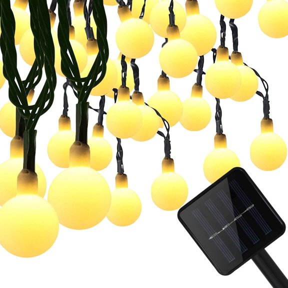 LINLIN Outdoor Garden Solar String Lights, 7M 50LED Solar Ball Grobe String Lights Soalr Outdoor Ball String Lights Waterproof with 8 Mode