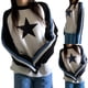 thumbnail image 3 of TRKIYQC, suéter salvaje a la moda para mujer, jerséis informales de manga larga con cuello redondo y rayas de colores en contraste con estampado de estrellas, Tops informales para otoño e invierno TRKIYQC moda, 3 of 5
